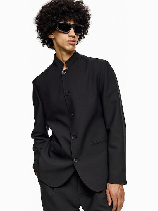 Men's Winter Suit Jacket Slim Fit Black