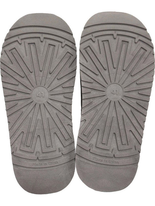 Winter Women's Slippers with Fur Gray