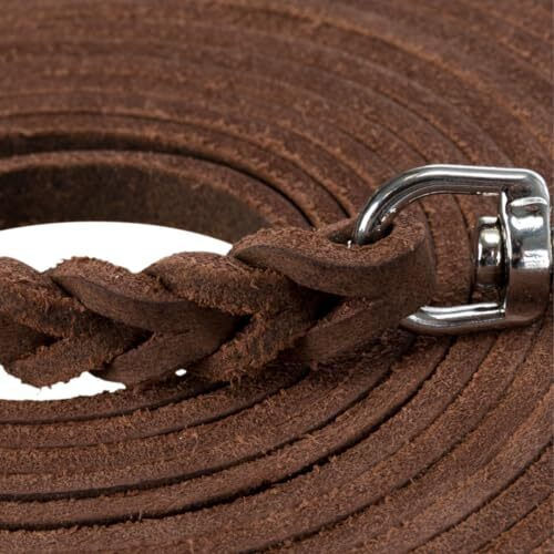 Trixie Dog Leash/Lead Training Leather Rustic Dark Brown in Brown color 10m x 0.8cm