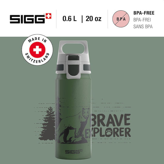 Sigg Παιδικό Παγούρι Πλαστικό Πράσινο 0.6ml
