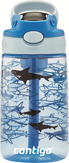 Contigo Sharks Παιδικό Παγούρι Πλαστικό με Καλαμάκι Non Spill 420ml