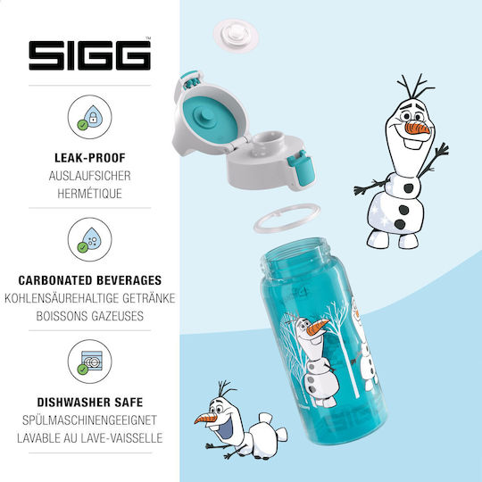 Sigg Viva One Plastic Kids Water Bottle Frozen Non Spill Light Blue 500ml