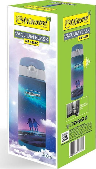 Maestro Ποτήρι Θερμός Ανοξείδωτο / Πλαστικό 400ml Γκρι