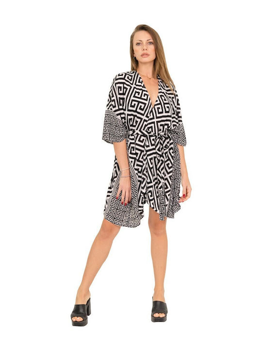 Aquablue Women's Kimono Beachwear Black