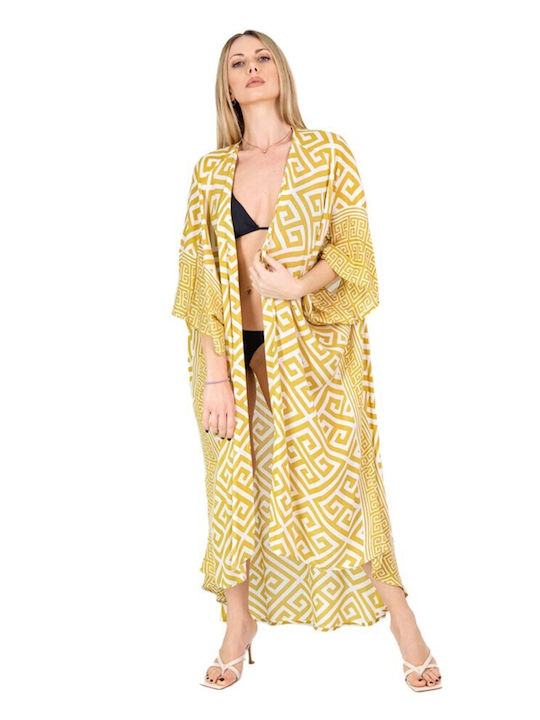 Aquablue Women's Maxi Kimono Beachwear Gold