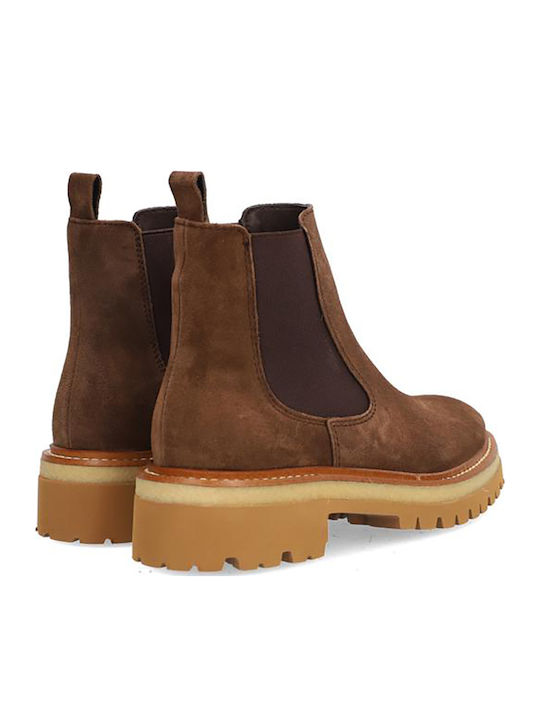 Leather Women's Ankle Boots Brown