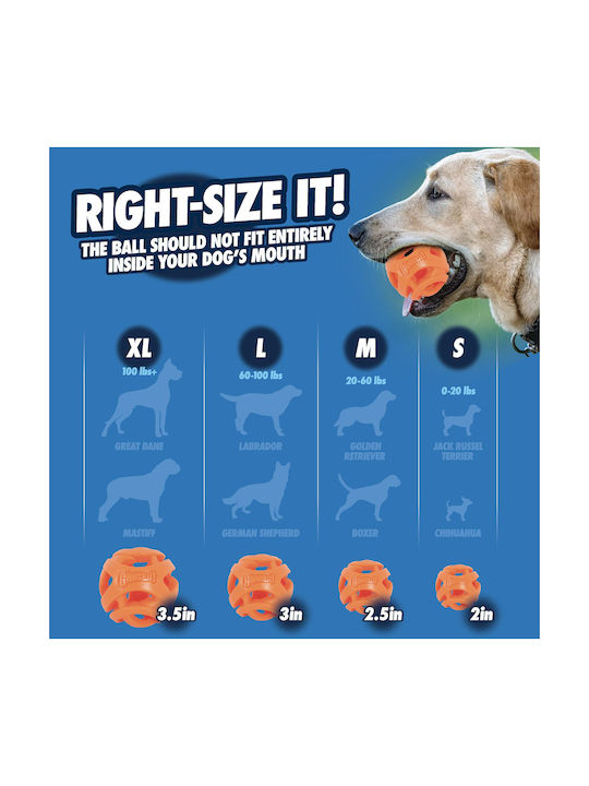 Chuckit Breathe Right Fetch Μπάλα Παιχνίδι Σκύλου Small Πορτοκαλί 1τμχ