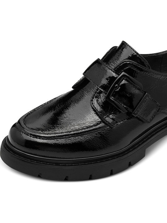 Leder Damen Loafers in Schwarz Farbe