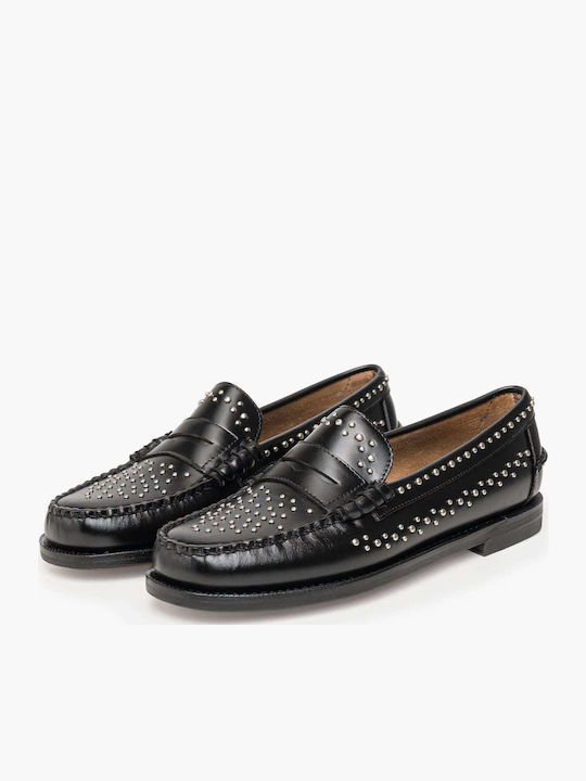 Δερμάτινα Γυναικεία Loafers σε Μαύρο Χρώμα