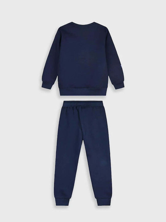 Kids Sweatpants Set Blue 2pcs Space