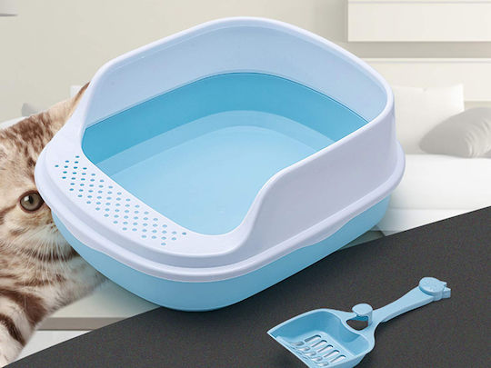 Cat Litter Box Light Blue L48 x W38 x H19cm