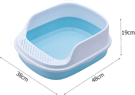 Cat Litter Box Light Blue L48 x W38 x H19cm