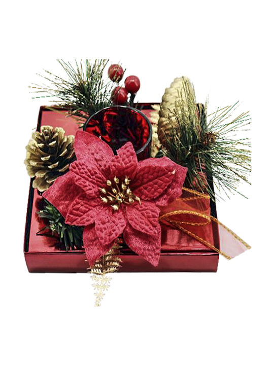 XMASfest Christmas Ceramic Silver Candlestick 15x9cm