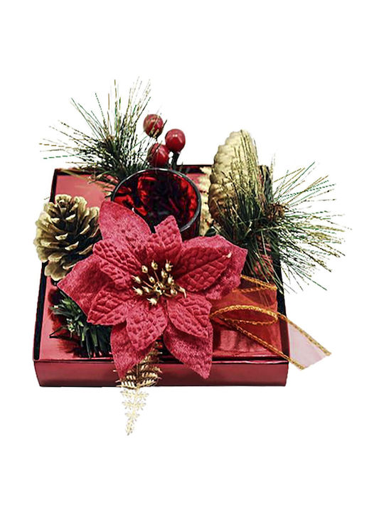 XMASfest Christmas Ceramic Silver Candlestick 15x9cm
