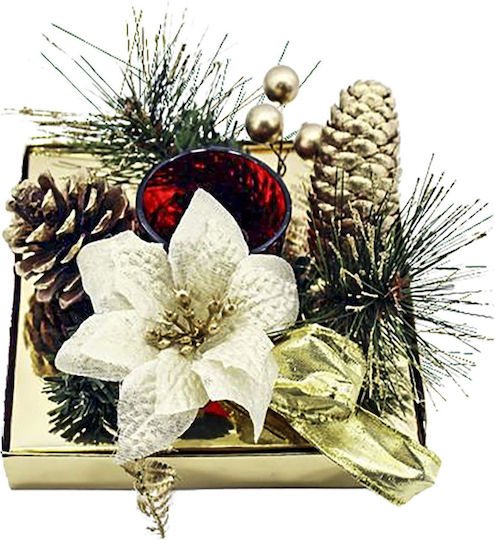 XMASfest Christmas Ceramic Silver Candlestick 15x9cm