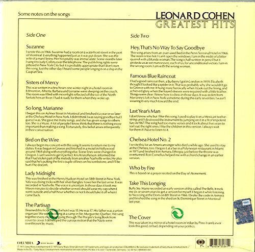 Leonard Cohen Greatest Hits 1 Vinyl