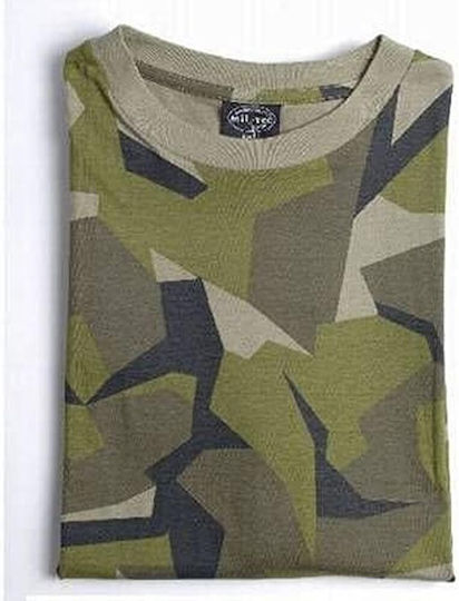 Mil-Tec Κοντομάνικο T-shirt Στρατού 100% Βαμβακερό σε Πράσινο Χρώμα Sweden Camo
