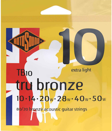 Rotosound Tru Set Acoustic Guitar Strings Bronze 10 - 50 Inches