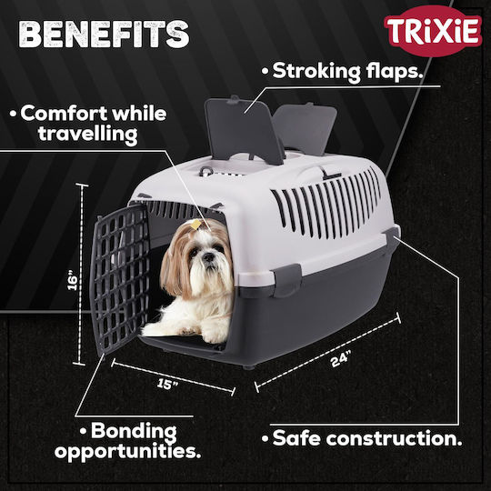 Trixie Capri III Gray Dog Transport Cage 61x38x40cm