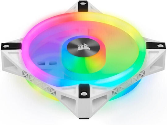 Corsair iCUE QL120 Gehäuselüfter (1500rpm / 41,8cfm) mit RGB Beleuchtung und Verbindung 4-Pin PWM 3Stück Weiße