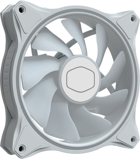 CoolerMaster Masterfan MF120 Halo 3in1 White Edition Case Fan (1800rpm / 47.2cfm) with RGB Lighting and 4-Pin PWM Connection 3pcs White