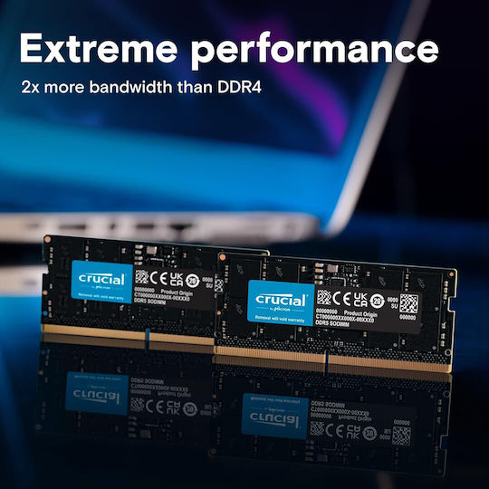 Crucial 48GB DDR5 RAM cu 2 module (2x24GB) și Viteză 5600 pentru
