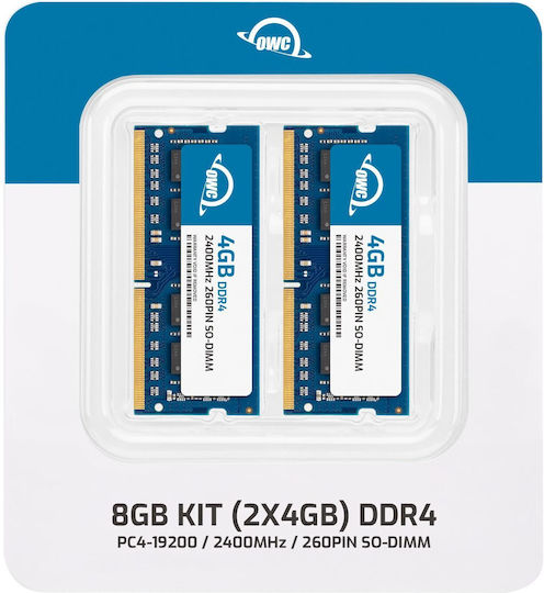 OWC DDR4 8GB RAM με 2x4GB Modules και Ταχύτητα 2400 για Laptop