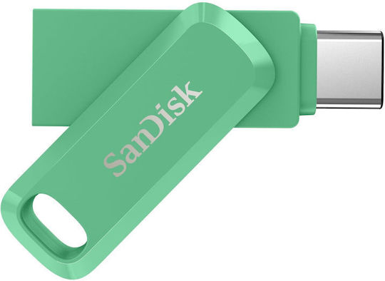 Sandisk Ultra Dual Drive 128GB USB 2.0 Stick με σύνδεση USB-C & USB-A Πράσινο