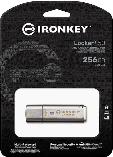 Kingston Ironkey Locker+ 50 256GB USB 2.0 Стик Сребрист