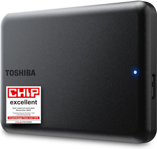 Toshiba Canvio Partner USB 2.0 / USB 3.0 Εξωτερικός HDD 1TB 2.5" Μαύρο
