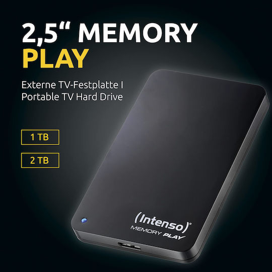 Intenso Memory Play USB 3.0 External Hard Drive 2TB 2.5" Black