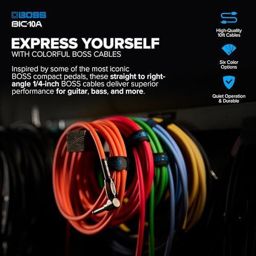 Boss Cable 6.3mm male - 6.3mm male 3m Green (P69B25)