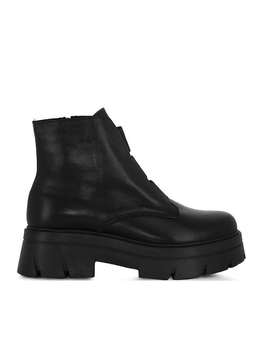 Leather Women's Ankle Boots Black