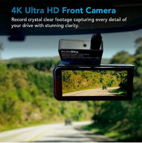 4K Windshield Car DVR Set with Rear Camera