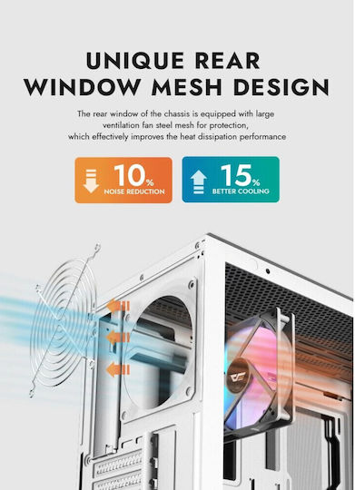 Darkflash DS900 Mesh Gaming Midi Tower Κουτί Υπολογιστή με Πλαϊνό Παράθυρο Μαύρο