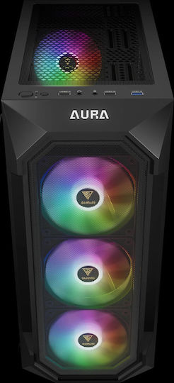 Gamdias AURA GC1 Gaming Midi Tower Computer Case with Side Window and RGB Lighting Black