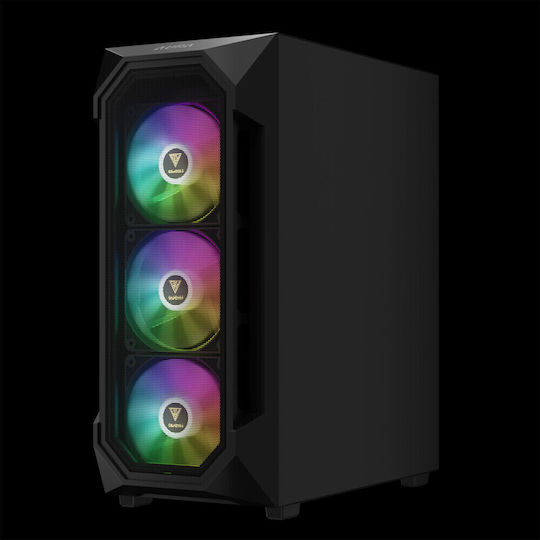 Gamdias AURA GC1 Gaming Midi Tower Computer Case with Side Window and RGB Lighting Black