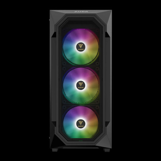 Gamdias AURA GC1 Gaming Midi Tower Computer Case with Side Window and RGB Lighting Black