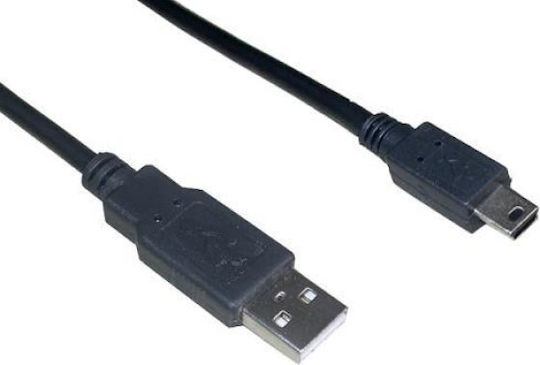 VCOM USB 2.0 Кабел USB-A мъжки - мини USB-B мъжки Черен 1.5м CAB-002