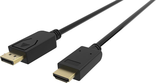 Vcom Cg609-1.8m кабел от DP мъжки към HDMI мъжки 1.8м черен с позлатени конектори