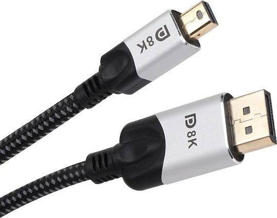 Vcom Cg68 Кабел Mini DisplayPort Мъжки Към DisplayPort Мъжки 8k@60hz 2м Черен