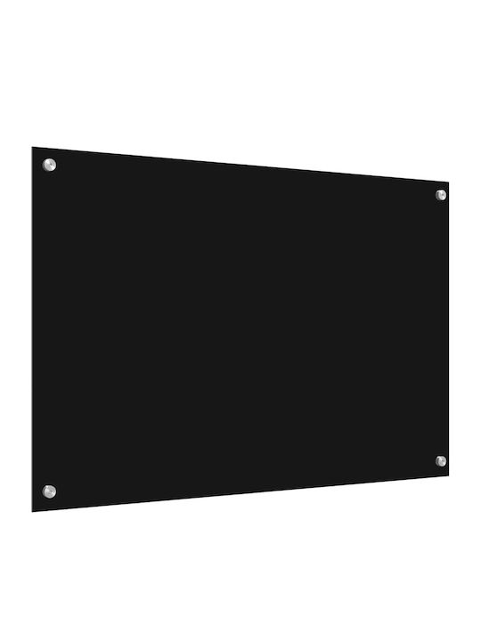 Vidaxl Rame de Pat Spate de Bucătărie Negru 90 X 60 X 0.8 cm Sticlă Temperată