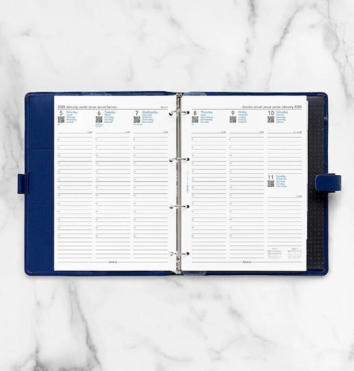 Filofax Diary 2026 A4 English Weekly 2 Pages Week On Two Pages Multilanguage White 26-68714