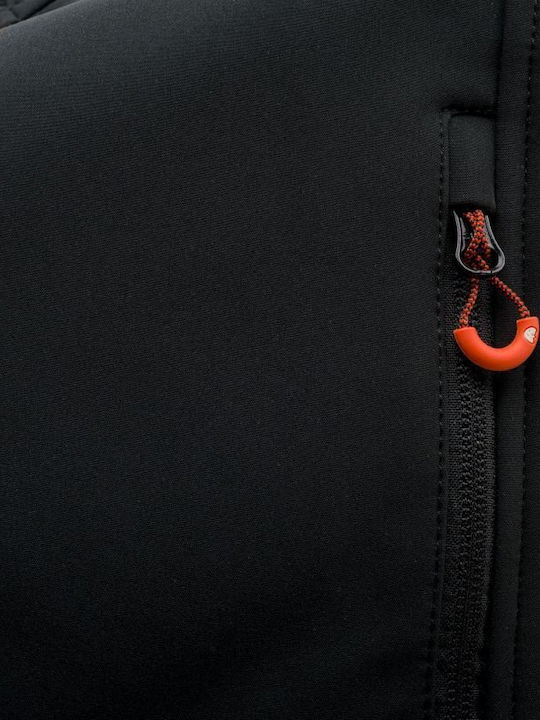 Iver Geacă pentru bărbați de iarnă Softshell Impermeabil și rezistent la vânt Black/Coral