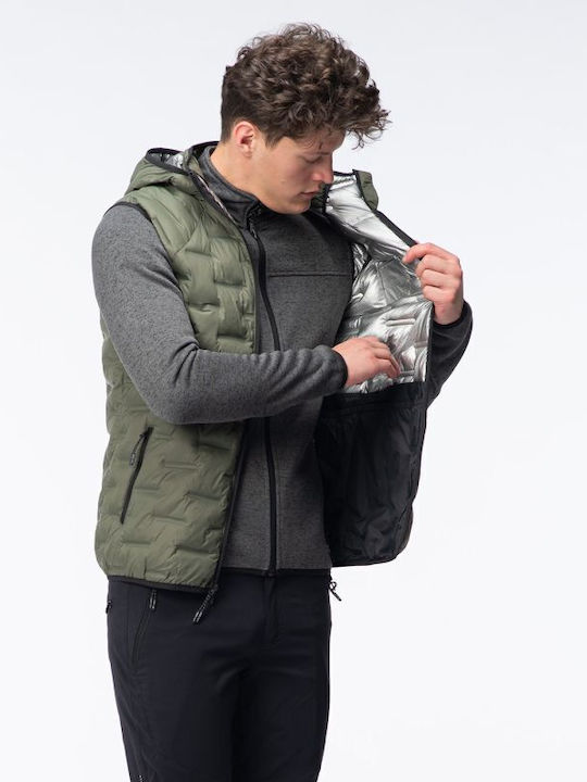 Ärmellos Winter Jacke Puffer Winddicht Grün