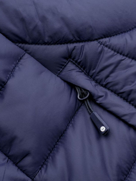 Lady Nahia Women's Short Puffer Jacket for Winter Navy Blue