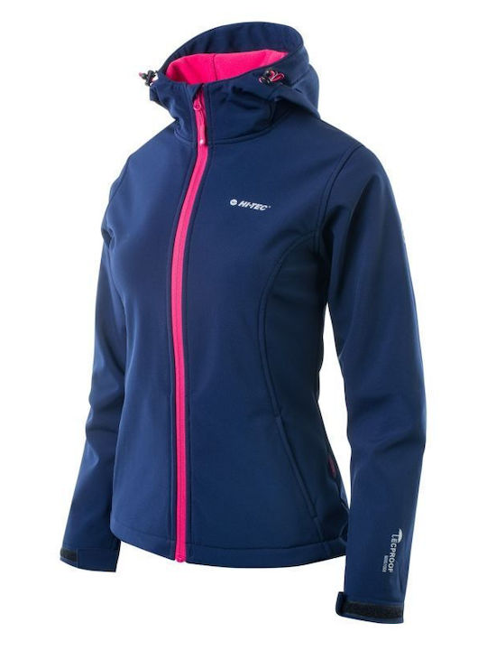 Lady Caria II Women's Short Sports Softshell Jacket Waterproof and Windproof for Winter Navy Blue