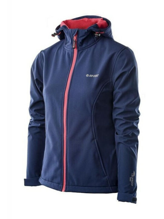 Lady Caria II Women's Short Sports Softshell Jacket Waterproof and Windproof for Winter Navy Blue