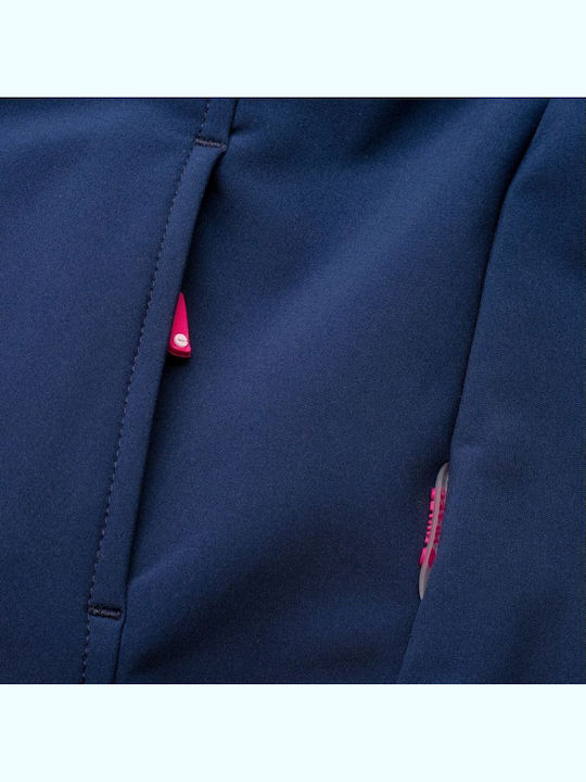Lady Caria II Women's Short Sports Softshell Jacket Waterproof and Windproof for Winter Navy Blue