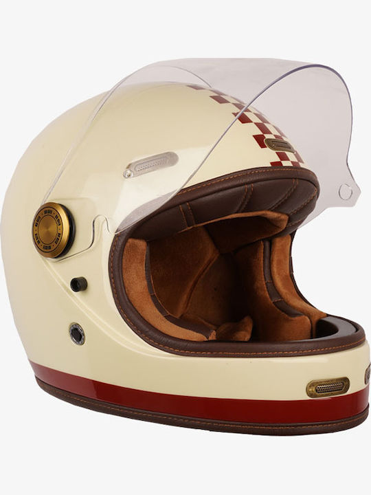 ByCity Roadster III Cream/Red Κράνος Μηχανής Full Face ECE 22.06 1350gr